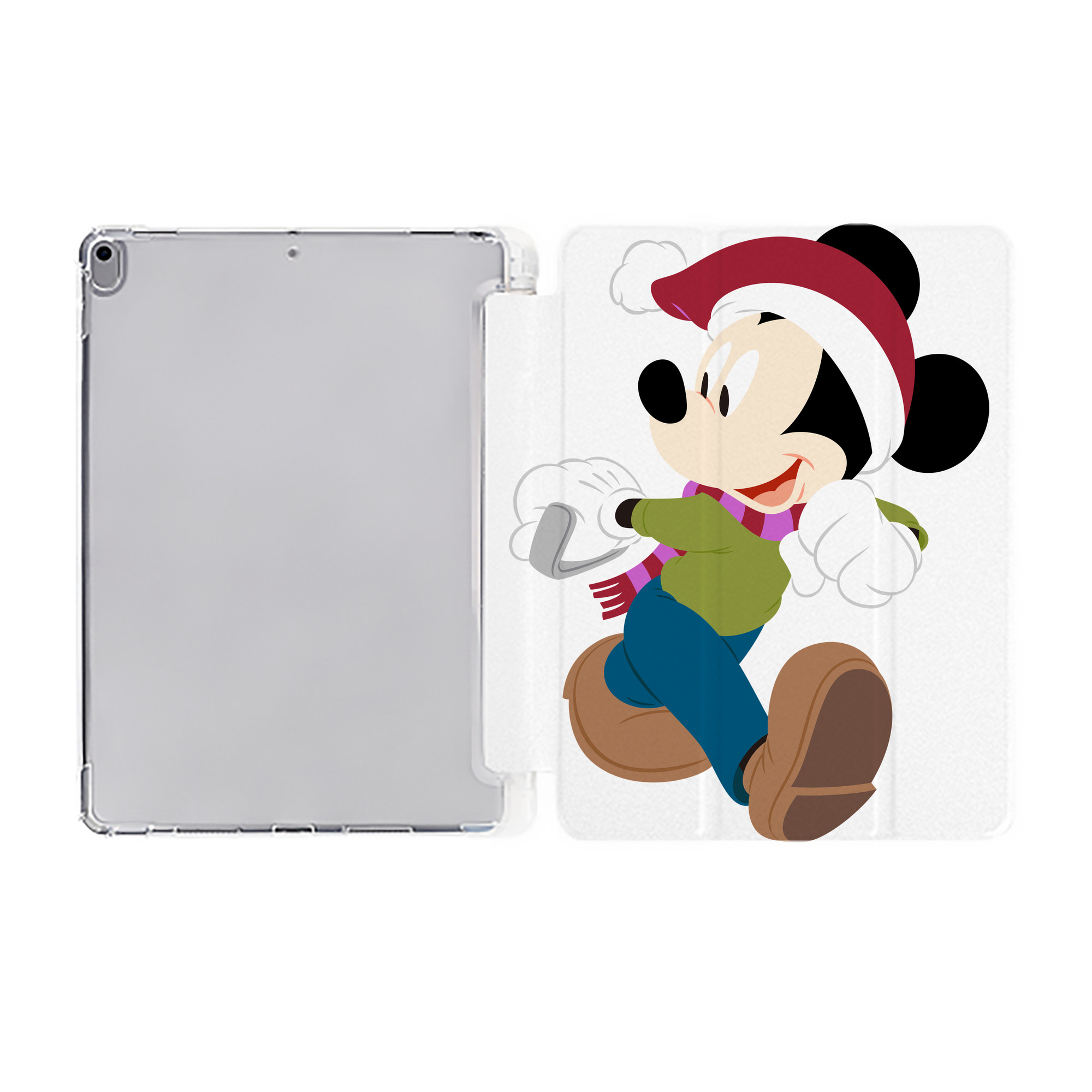 （画像用） ミッキーマウス Mickey Mouse IPad ケース ペン収納付き 三つ折りスタンド PUレザー×シリコン 対応機種9.5/10.5/10.9インチ